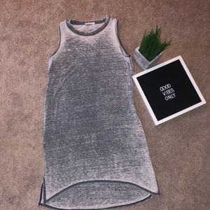Sleeveless Plain Gray Dress